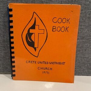 Vintage 1971 Crete United Methodist Church Cookbook Spiral Community